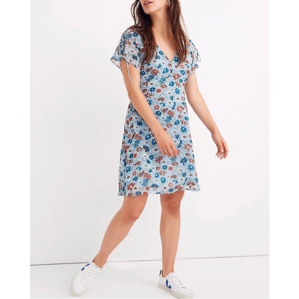Madewell Floral Mini Dress Wildflower Garden 2 Vacation Graduation Spring - Picture 2 of 8